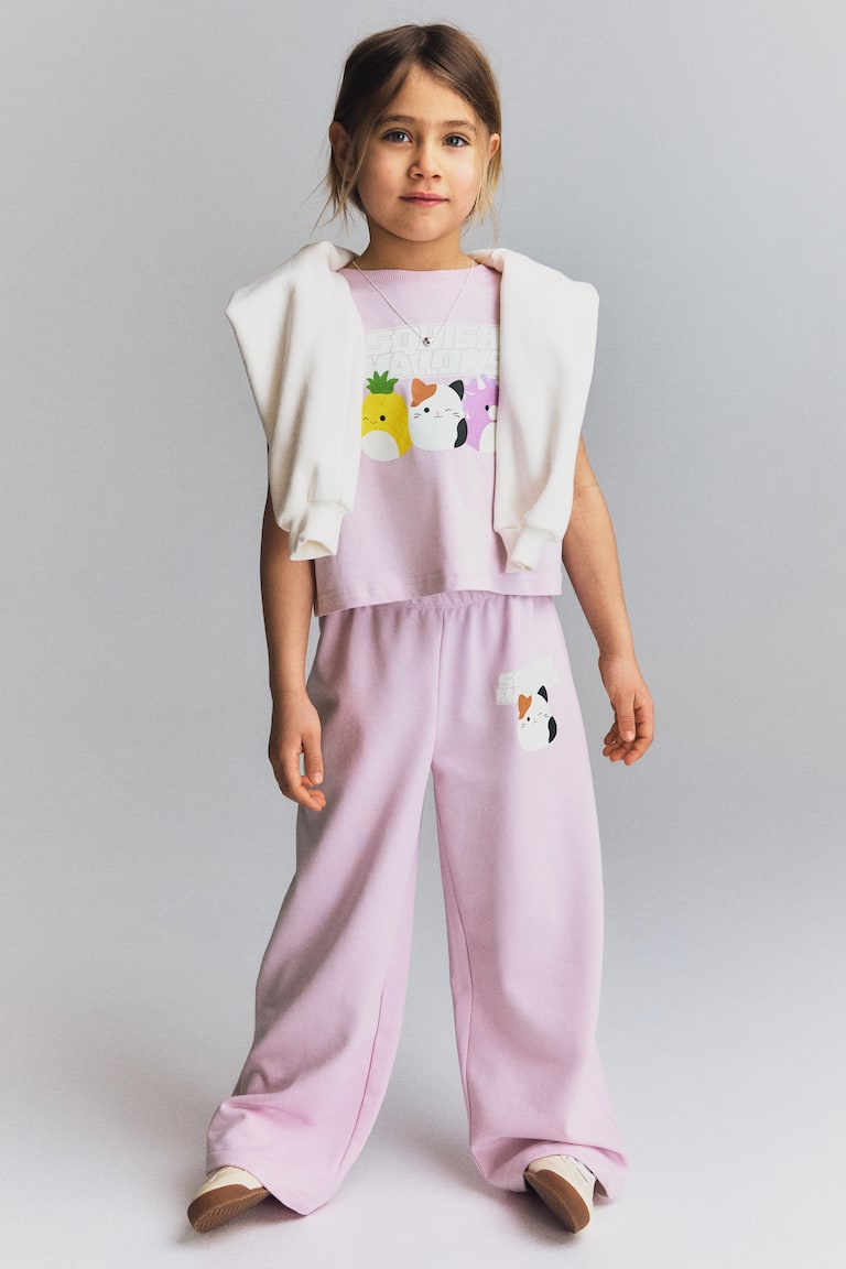 H&M Conjunto de camiseta y joggers con estampado - Rosa claro/Squishmallows - NIÑOS