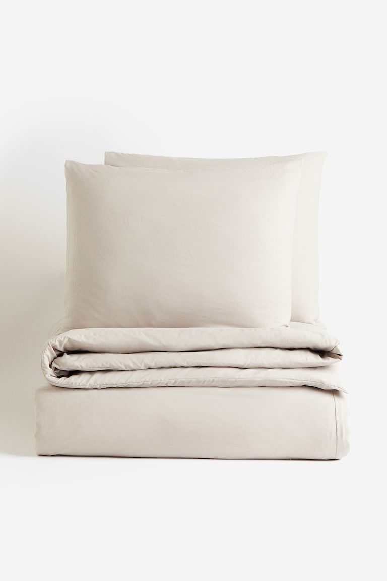 H&M Conjunto de funda nórdica doble - Beige grisáceo claro - HOME