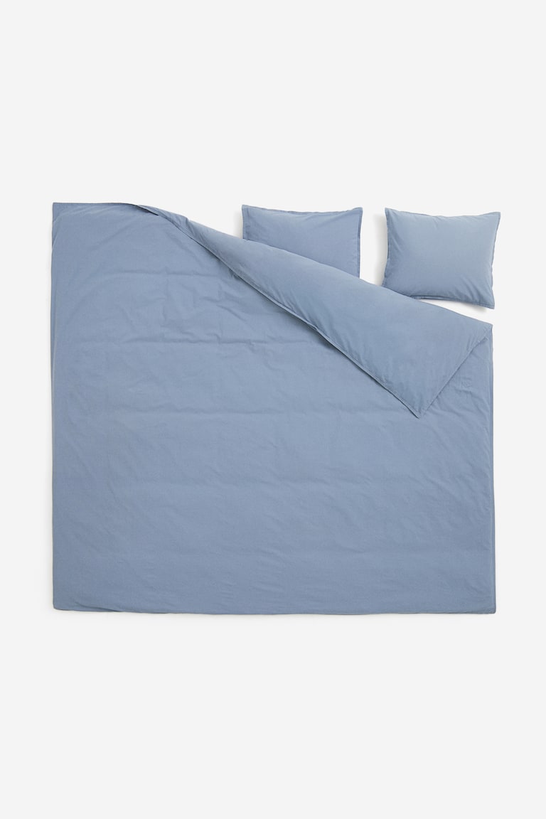 H&M Conjunto De Funda Nórdica Doble De Algodón Lavado - Verde Empolvado Claro - HOME