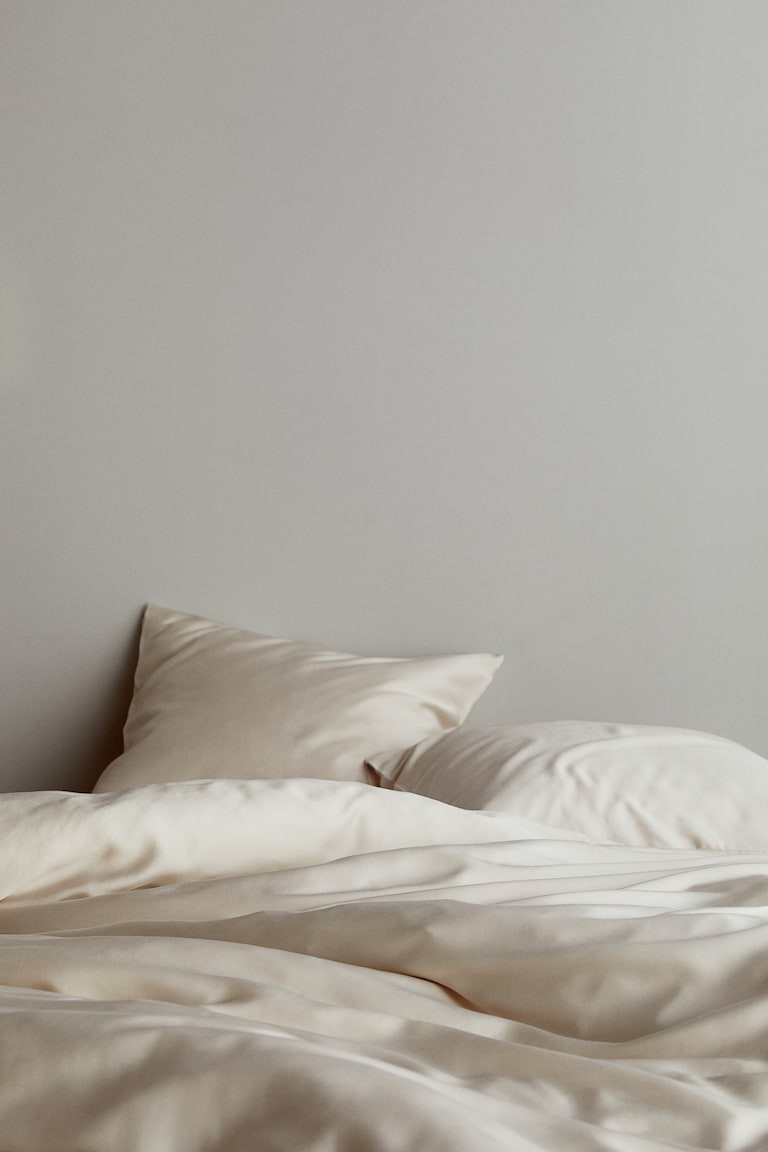 H&M Conjunto de funda nórdica doble de satén - Beige claro - HOME