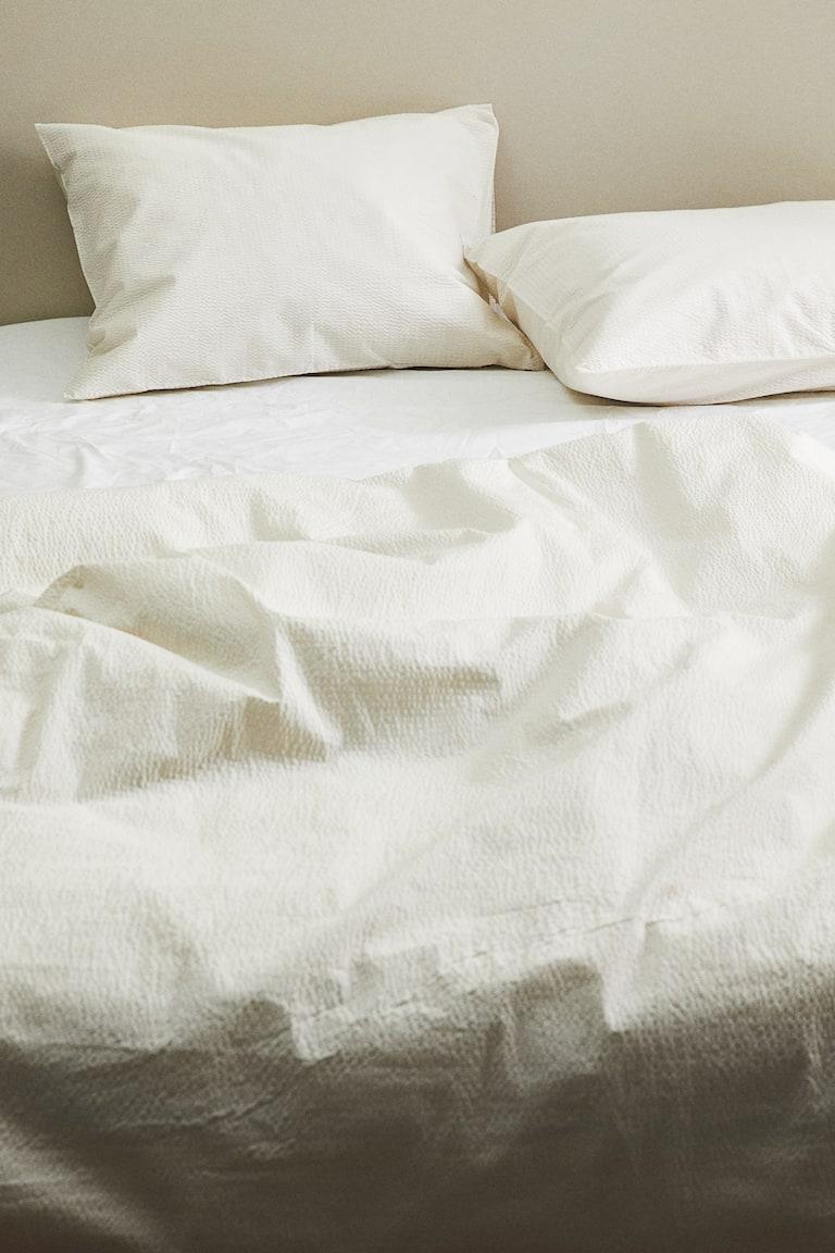 H&M Conjunto de funda nórdica doble de sirsaca - Crema - HOME