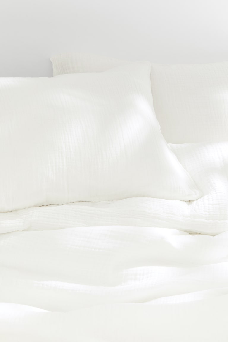 H&M Conjunto de funda nórdica doble en muselina - Verde salvia - HOME