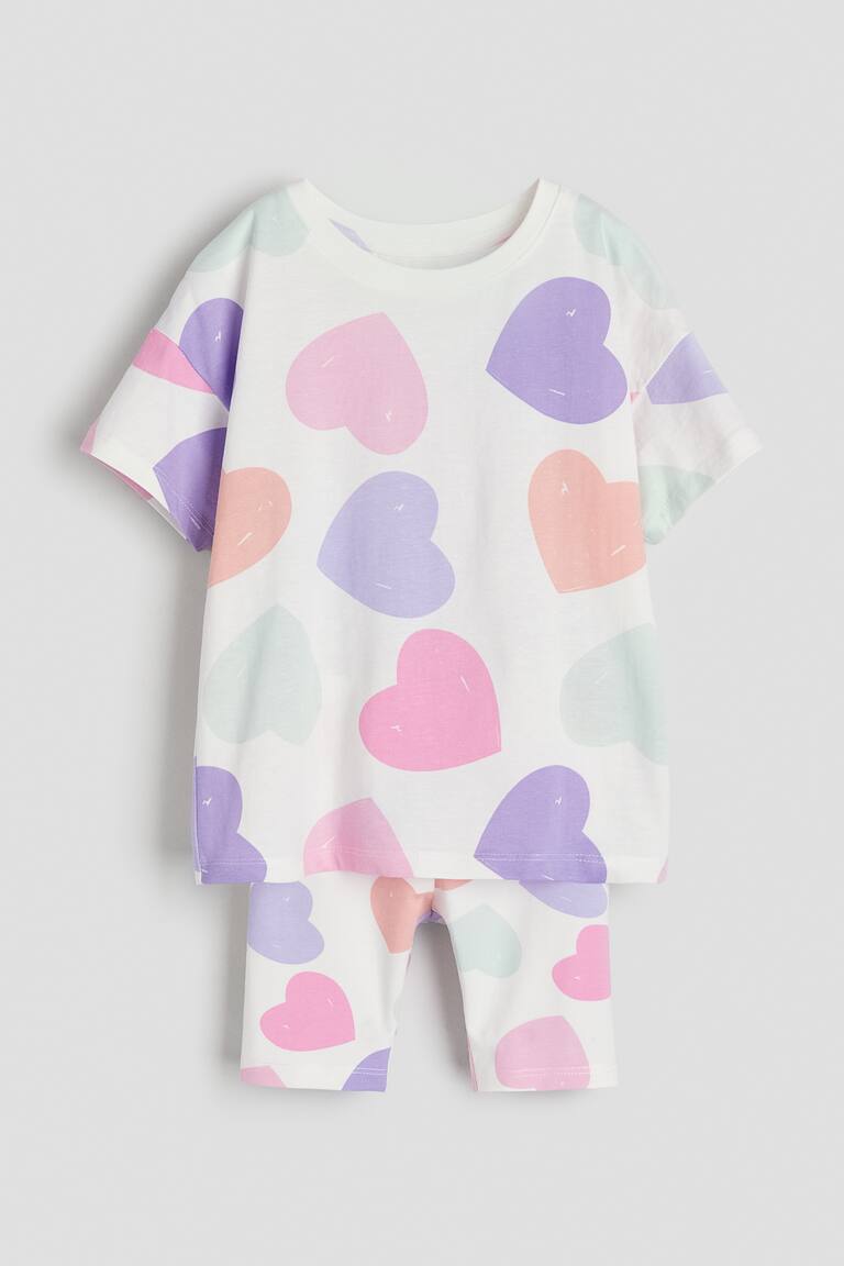 H&M Conjunto estampado de 2 piezas - Crema/Feeling purrfect - NIÑOS