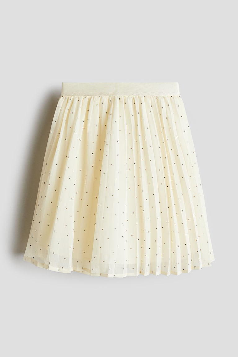 H&M Falda plisada de gasa - Amarillo claro/Lunares - NIÑOS