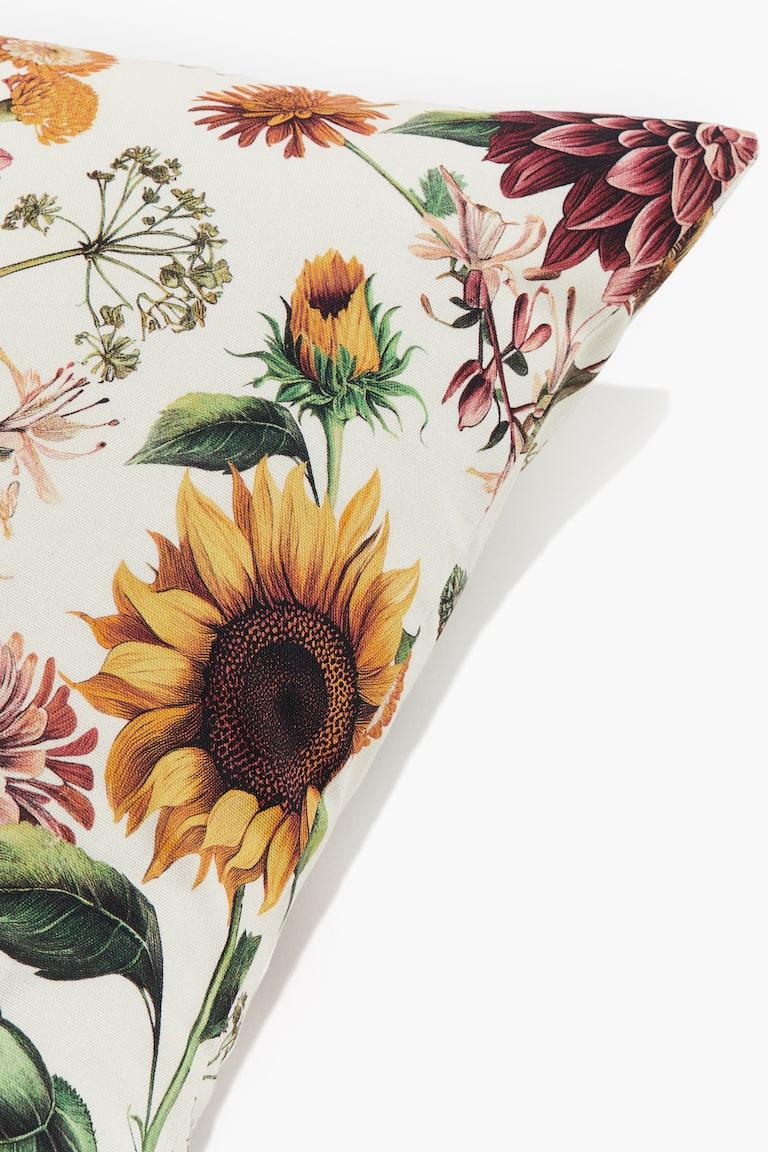 H&M Funda De Cojín Estampada - Beige Claro/Floral - HOME