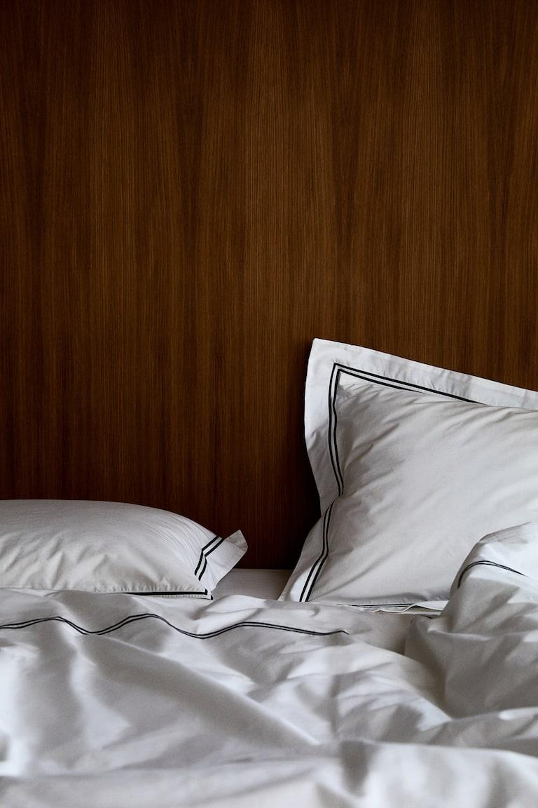 H&M Funda nórdica doble en percal de algodón - Blanco/Negro - HOME