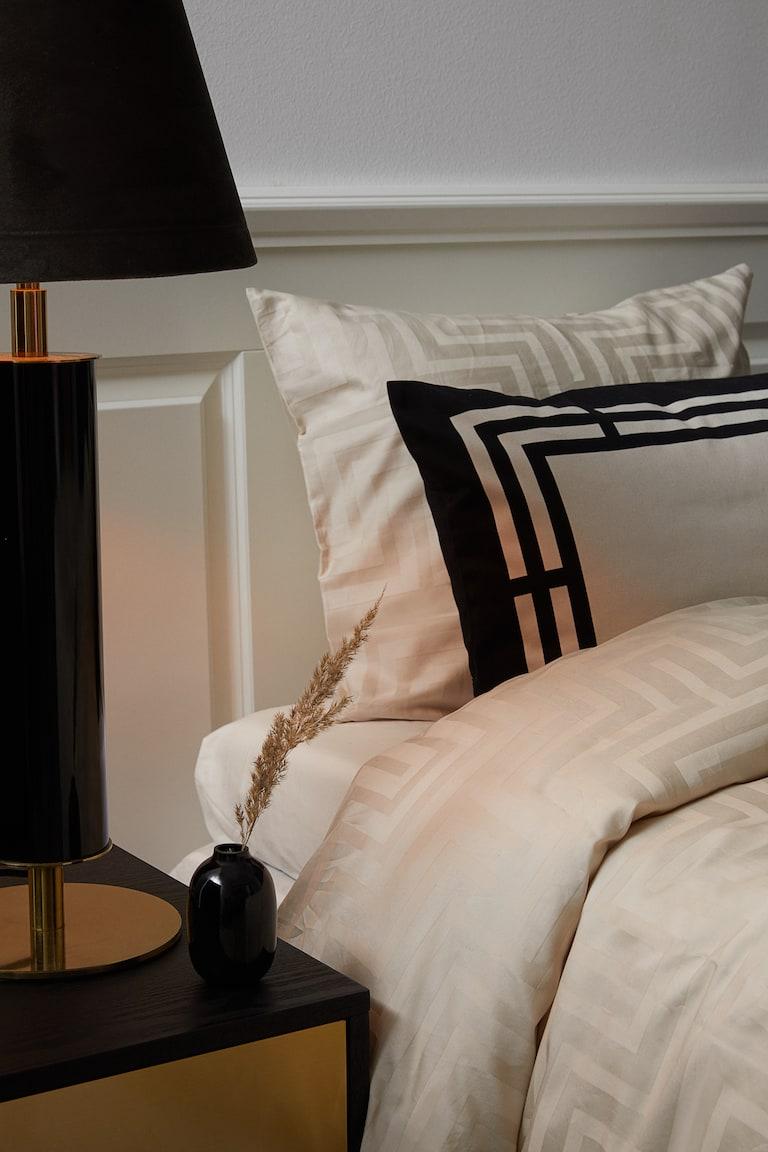 H&M Funda nórdica doble en satén de algodón - Beige claro/Estampado - HOME