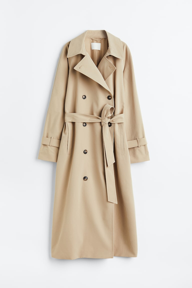 H&M Gabardina de doble botonadura - Beige oscuro - MUJER