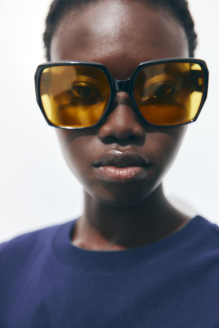 H&M Gafas de sol cuadradas - Marrón/Diseño carey - MUJER