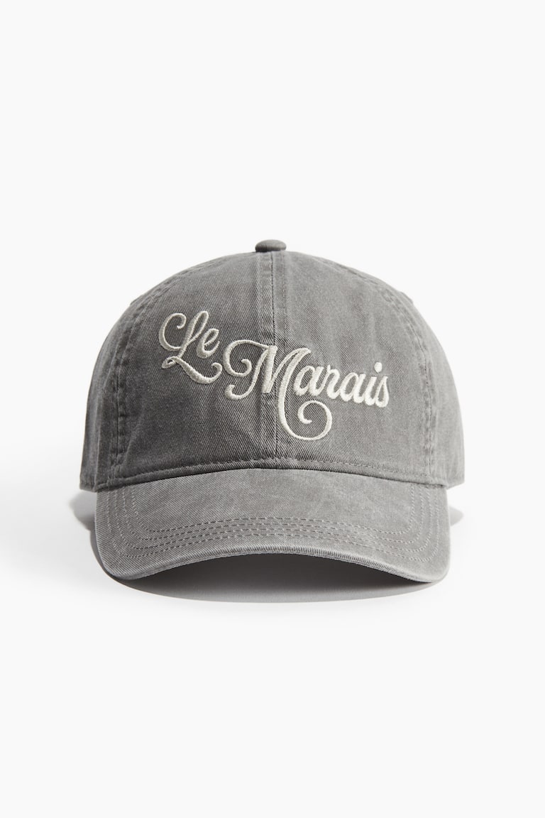 H&M Gorra de algodón con motivo decorativo - Azul denim/París - MUJER