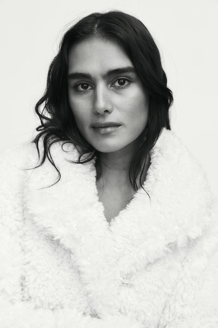 H&M Abrigo Efecto Pelo - Negro - MUJER