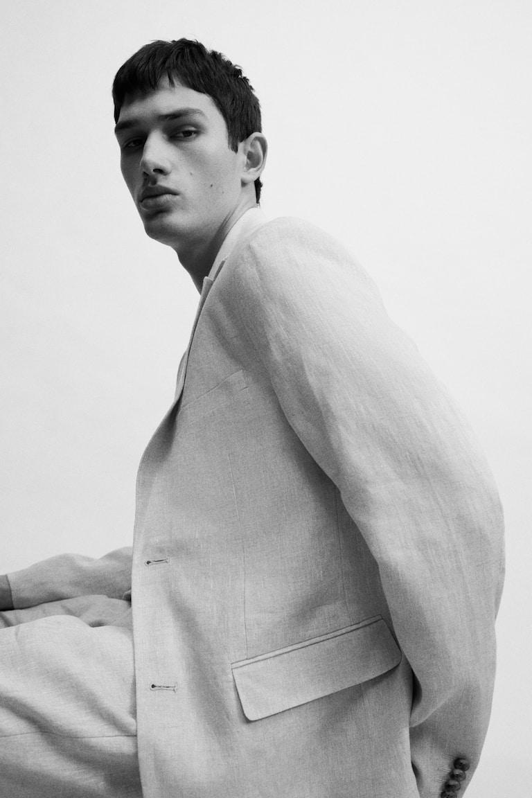 H&M Americana De Lino Slim Fit - Verde Salvia - HOMBRE