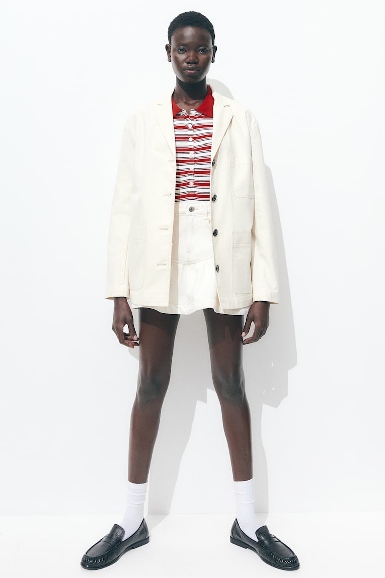 H&M Americana En Lona De Algodón - Crema - MUJER