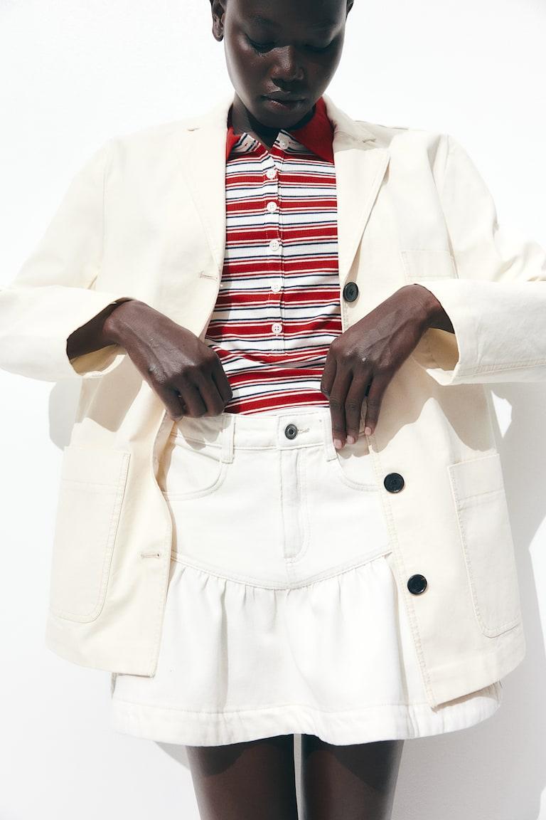 H&M Americana en lona de algodón - Crema - MUJER