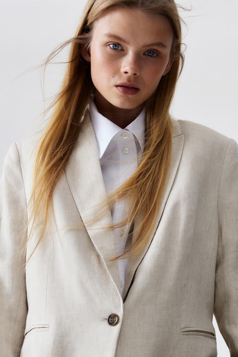 H&M Americana En Mezcla De Lino - Beige Claro - MUJER