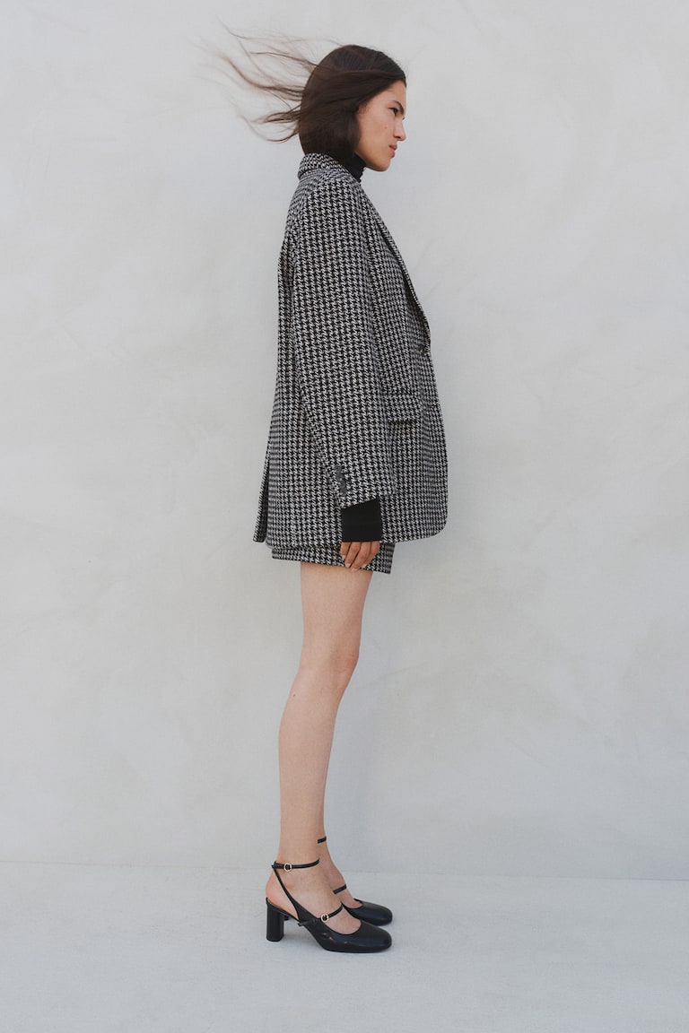 H&M Americana Oversize - Negro/Blanco - MUJER