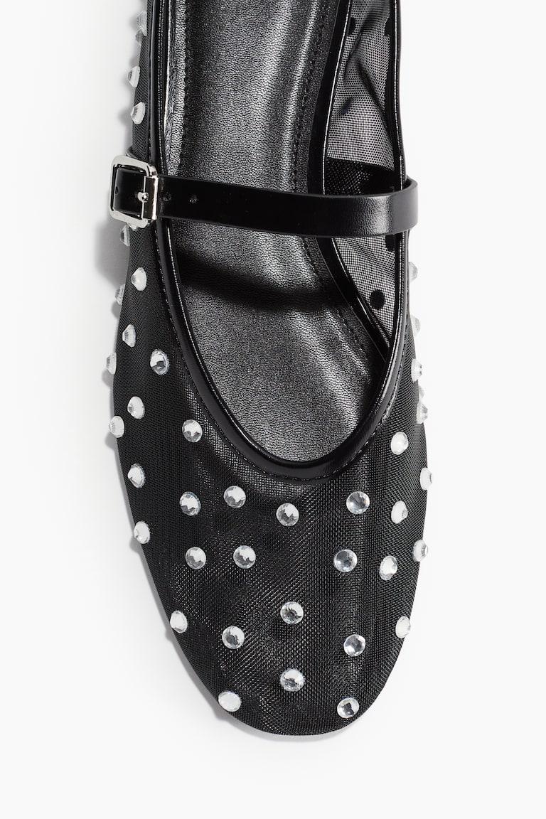 H&M Bailarinas Con Strass - Negro - MUJER