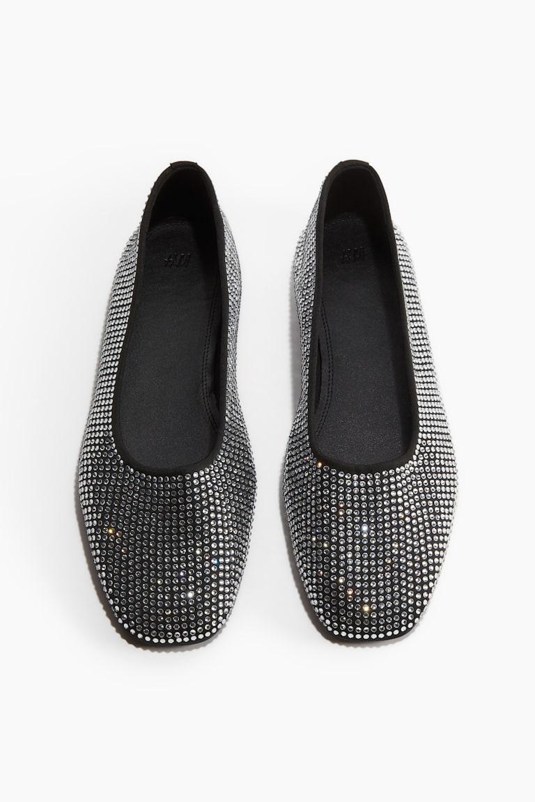 H&M Bailarinas Con Strass - Rojo - MUJER