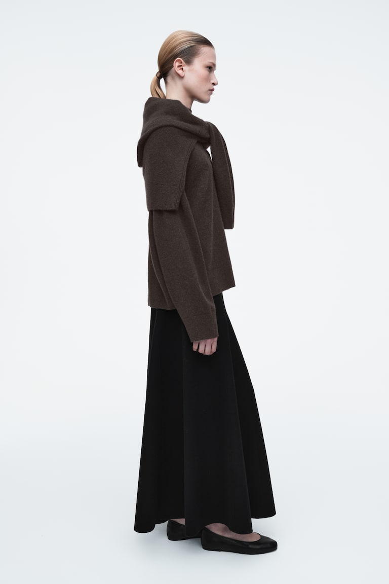 H&M BAILARINAS DE PIEL - MARRÓN OSCURO - MUJER