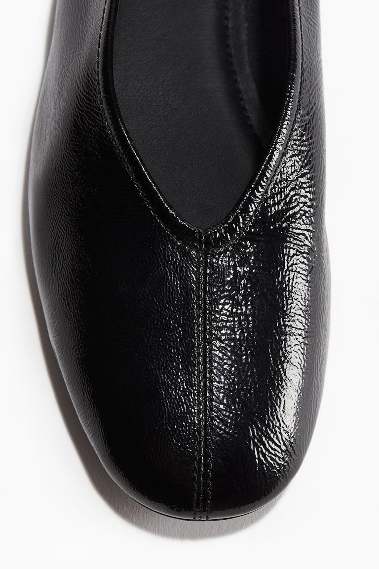 H&M Bailarinas De Piel - Negro - MUJER