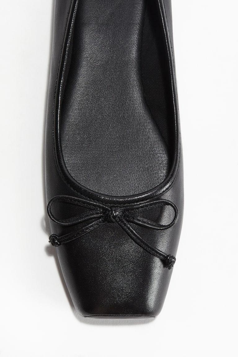 H&M Bailarinas De Piel - Plateado - MUJER