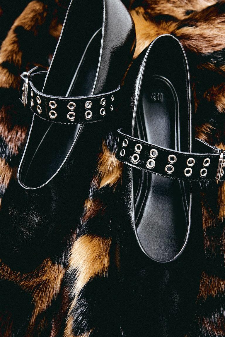 H&M Bailarinas Estilo Merceditas - Negro - MUJER