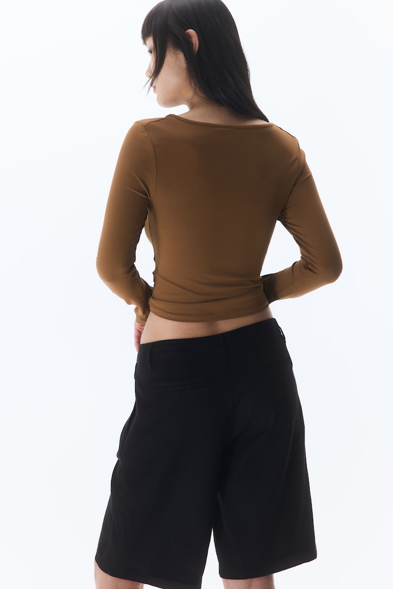 H&M Bermudas En Mezcla De Lino - Beige Claro - MUJER