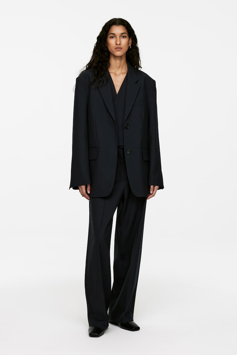 H&M Blazer de lana oversize - Beige - MUJER