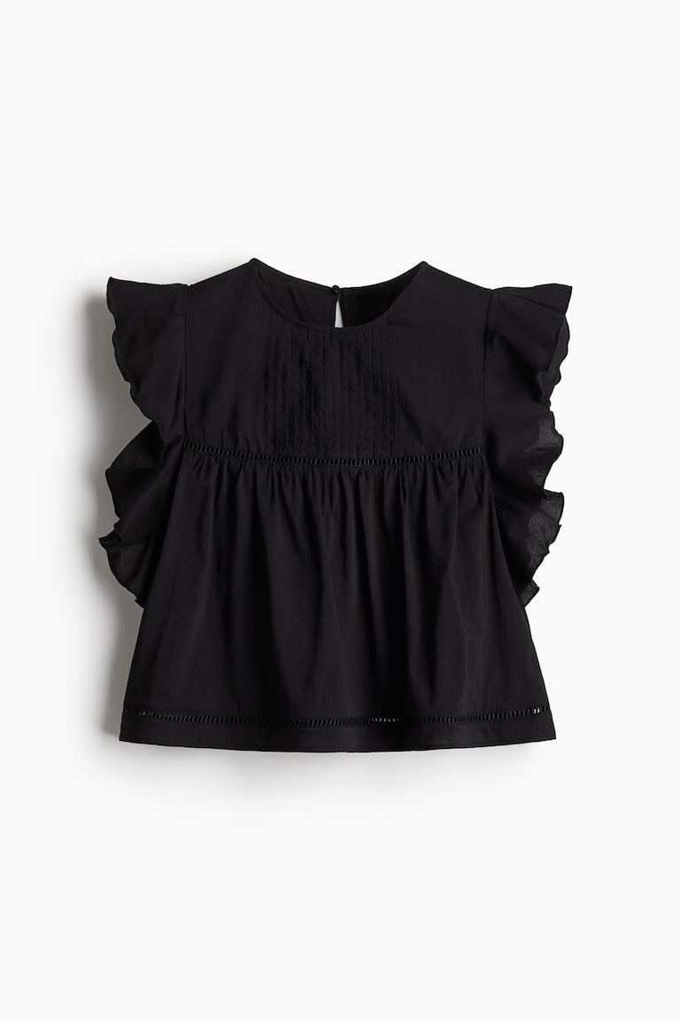 H&M Blusa Con Manga Circular - Negro - MUJER