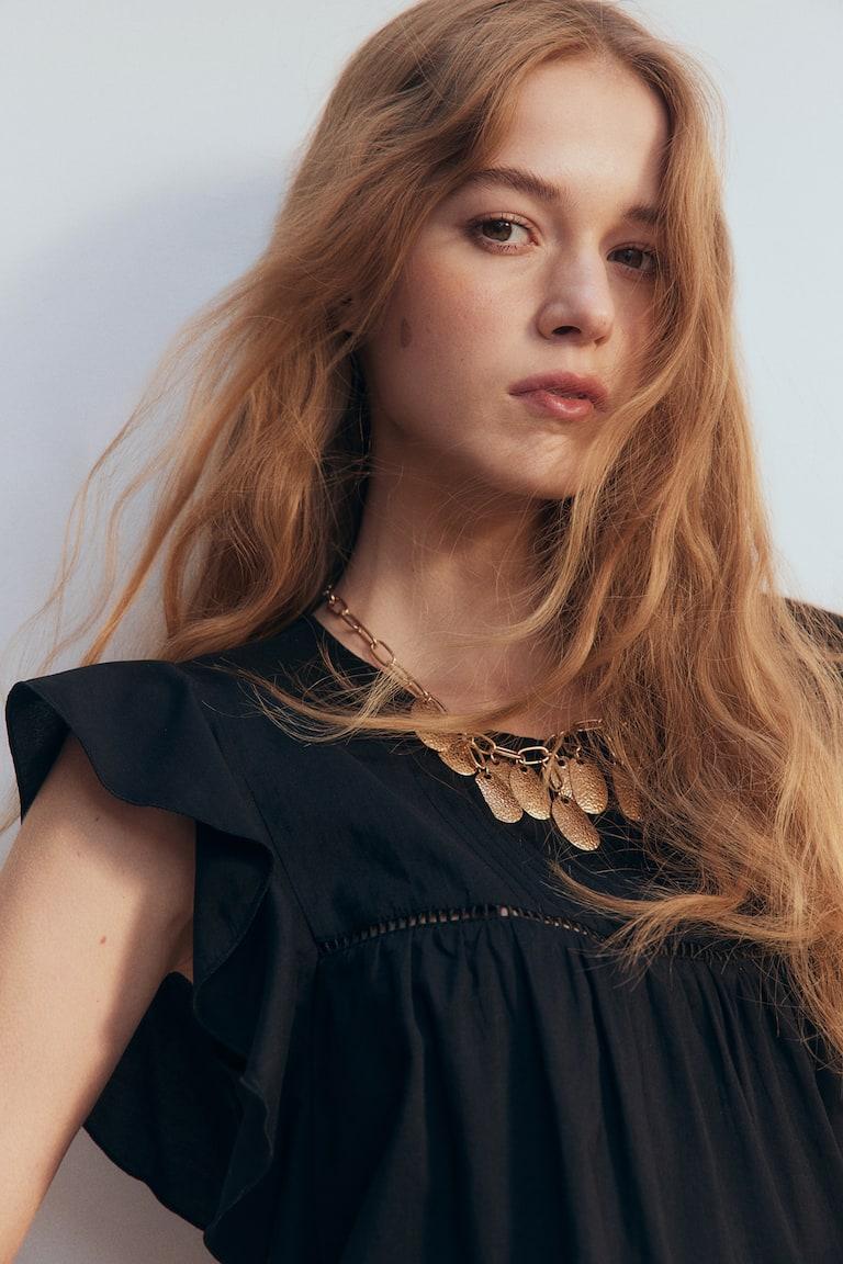 H&M Blusa con manga circular - Negro - MUJER