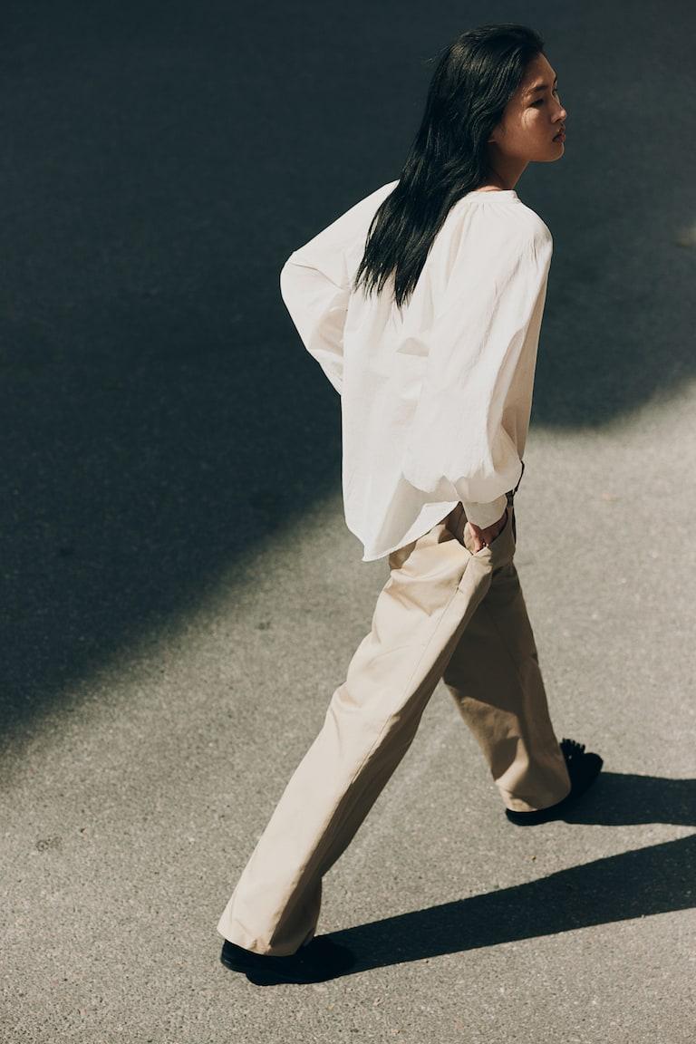 H&M Blusa Con Mangas Globo - Negro - MUJER