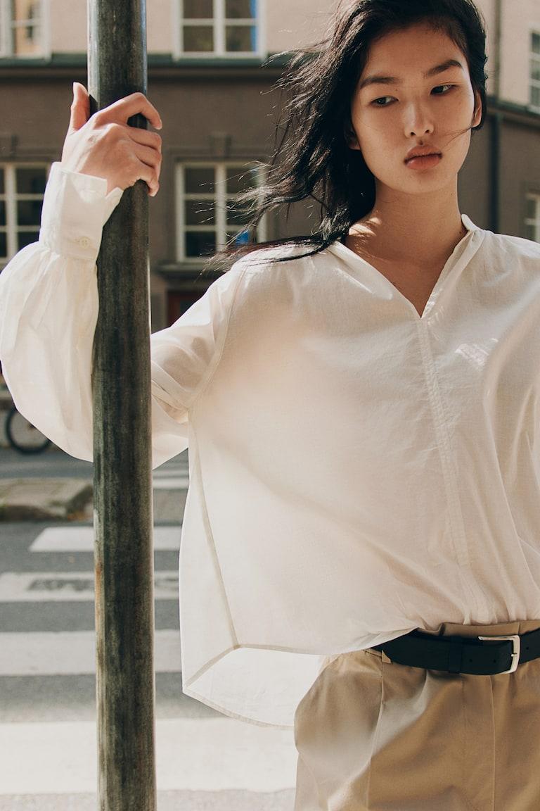 H&M Blusa con mangas globo - Negro - MUJER