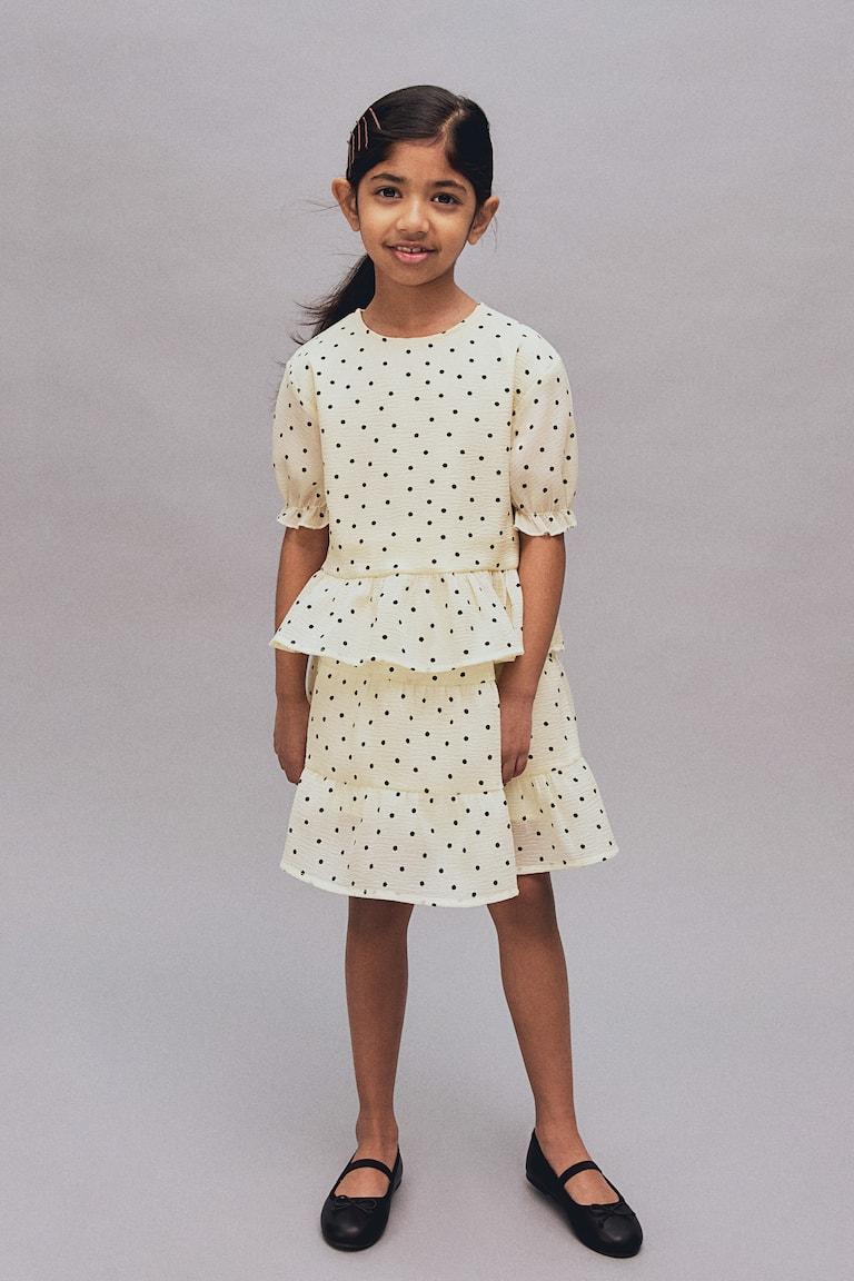 H&M Blusa Con Peplo - Gris Oscuro - NIÑOS