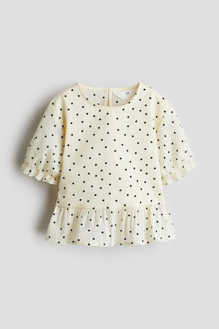H&M Blusa Con Peplo - Rosa/Tomates - NIÑOS