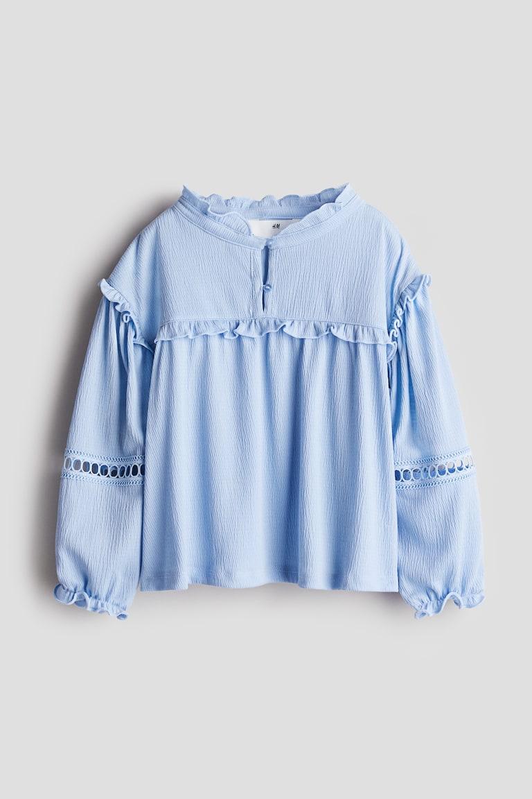 H&M Blusa efecto arrugado - Azul claro - NIÑOS