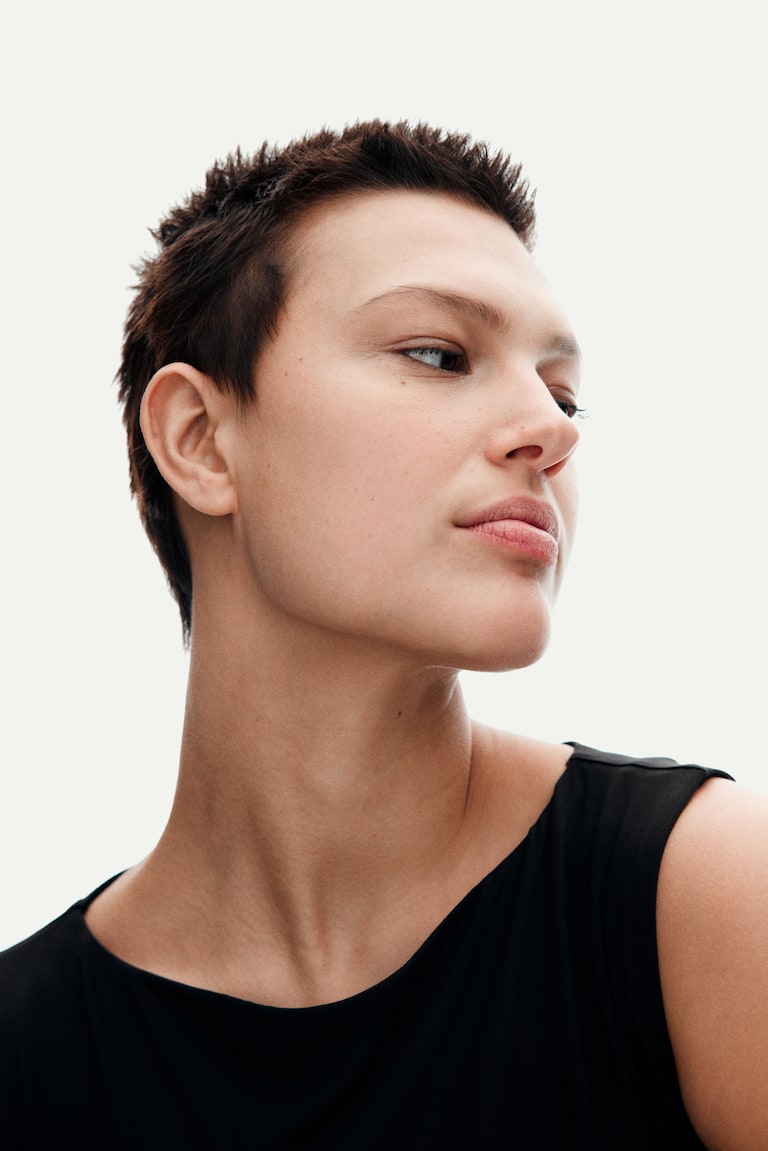 H&M Boat-neck Microfibre Top - Negro - MUJER