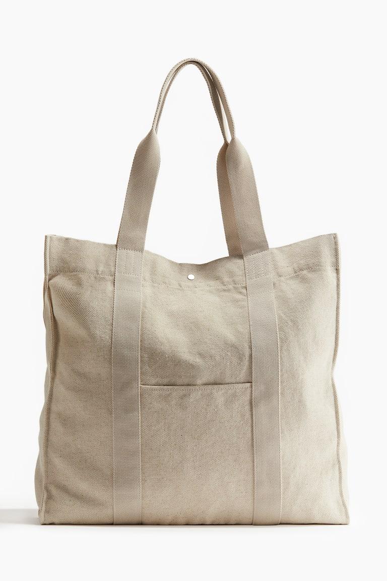 H&M Bolso shopper de lona - Blanco natural - HOMBRE