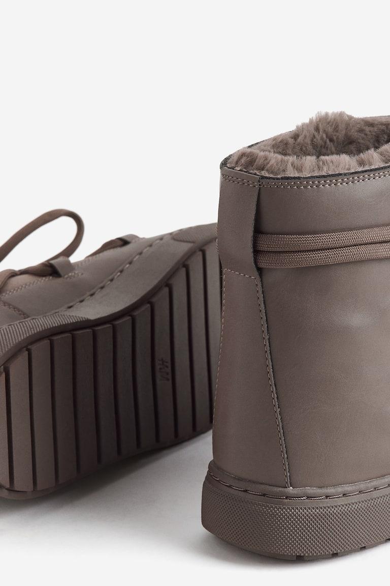 H&M Botas Acolchadas Con Cordones - Marrón - MUJER