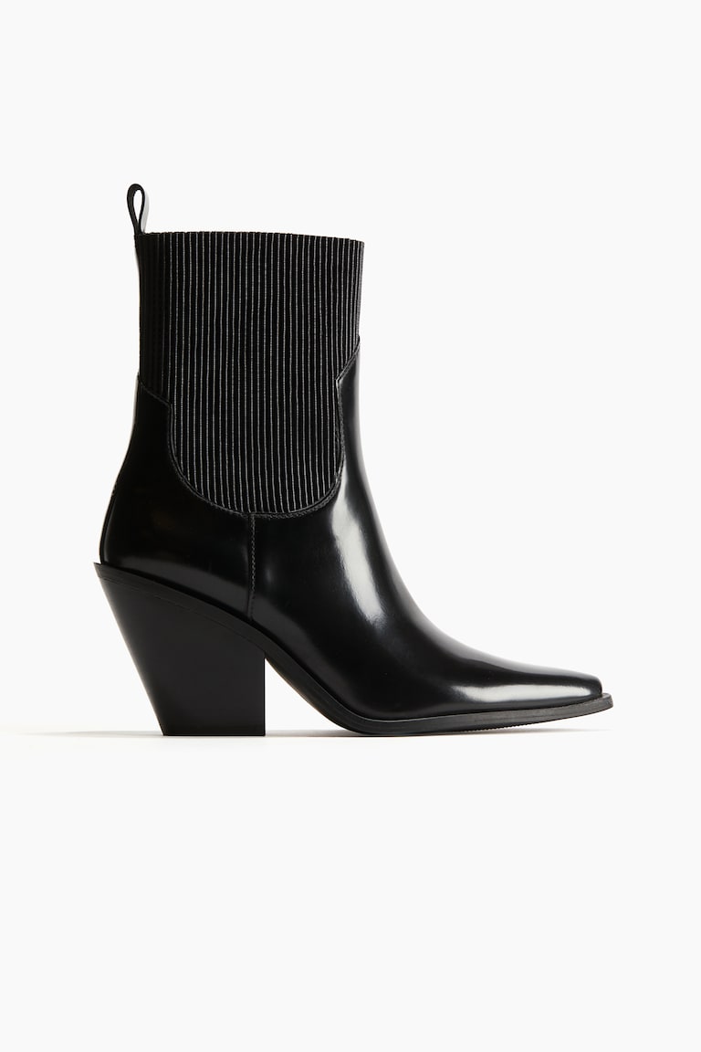 H&M Botas De Puntera Fina - Negro - MUJER