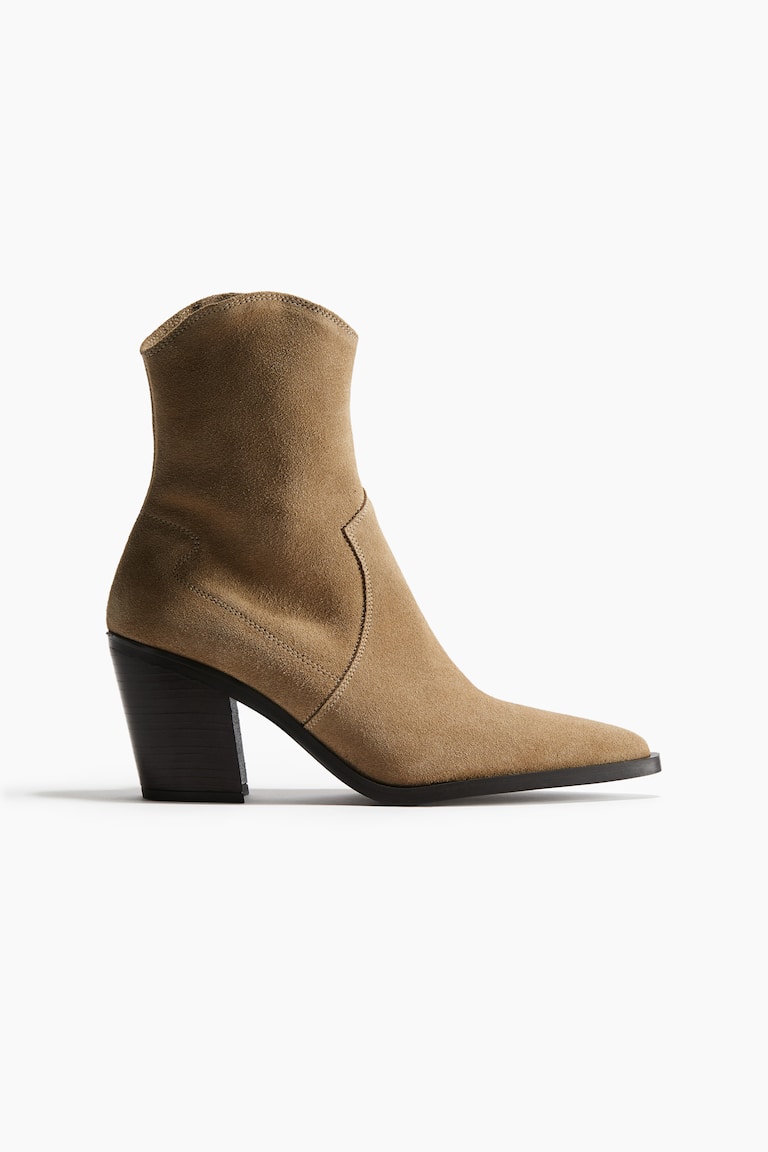 H&M Botines cowboy de piel - Negro - MUJER