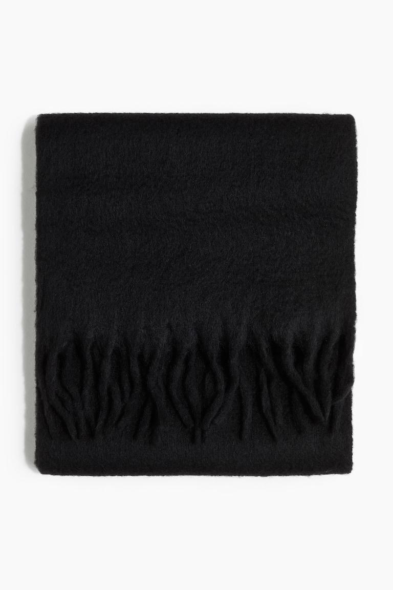 H&M Bufanda tejida - Gris oscuro/Cuadros - HOMBRE