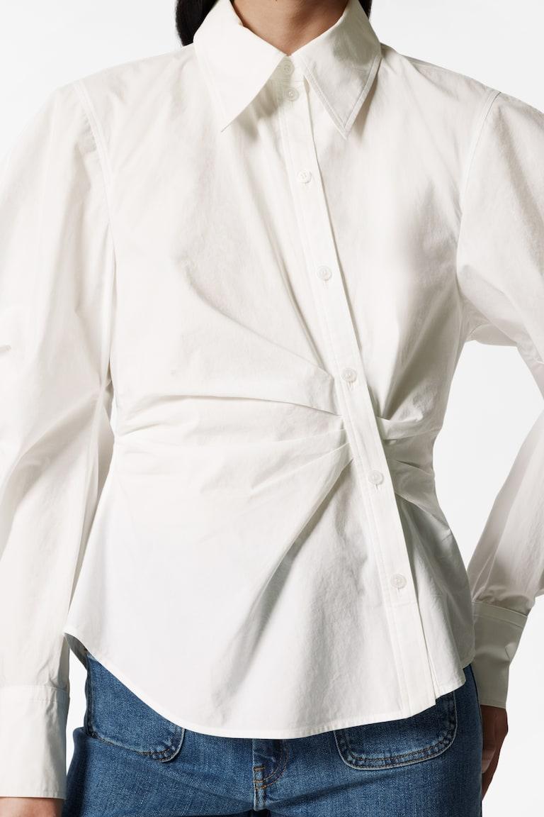 H&M Camisa Asimétrica De Algodón - Blanco - MUJER