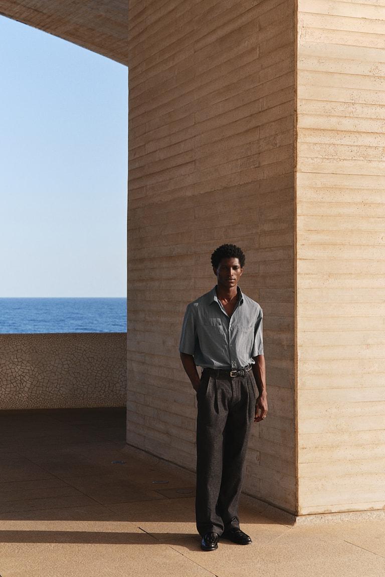 H&M Camisa Cargo Regular Fit - Beige - HOMBRE