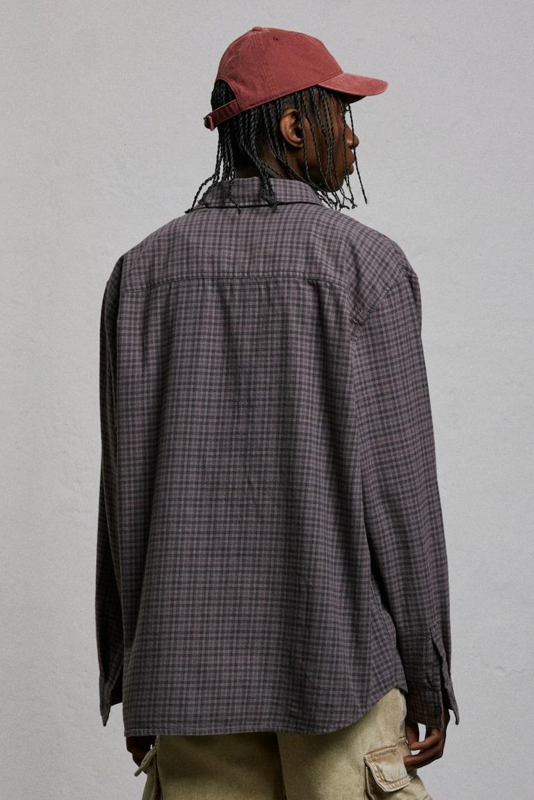 H&M Camisa De Franela Loose Fit - Rosa - HOMBRE