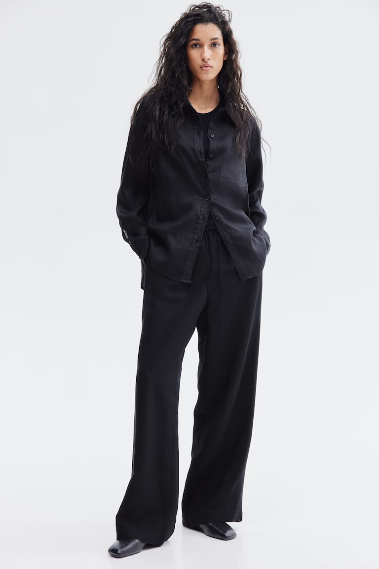 H&M Camisa De Lino - Blanco - MUJER