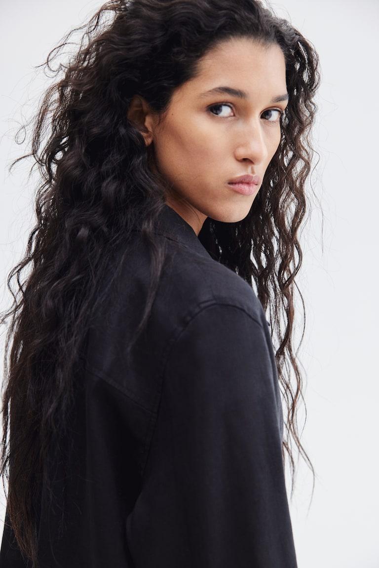 H&M Camisa De Lino - Blanco - MUJER