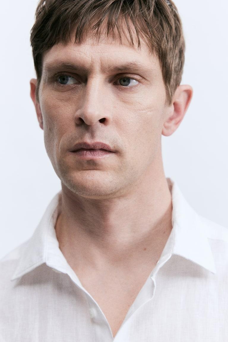 H&M Camisa De Lino Slim Fit - Blanco - HOMBRE