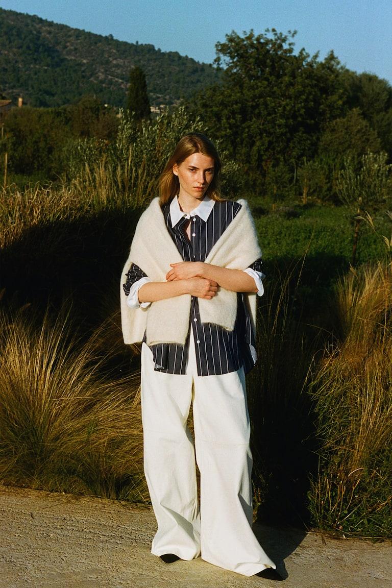 H&M Camisa De Popelina - Blanco - MUJER