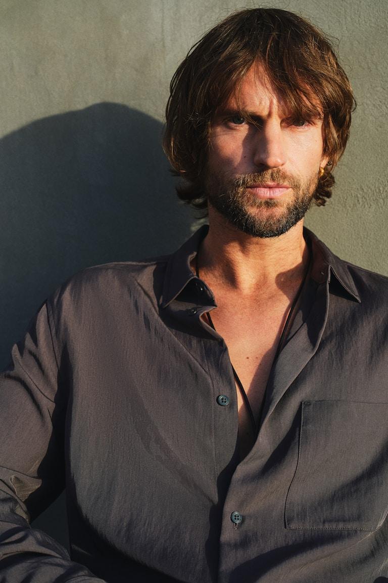 H&M Camisa De Satén Loose Fit - Beige Oscuro - HOMBRE