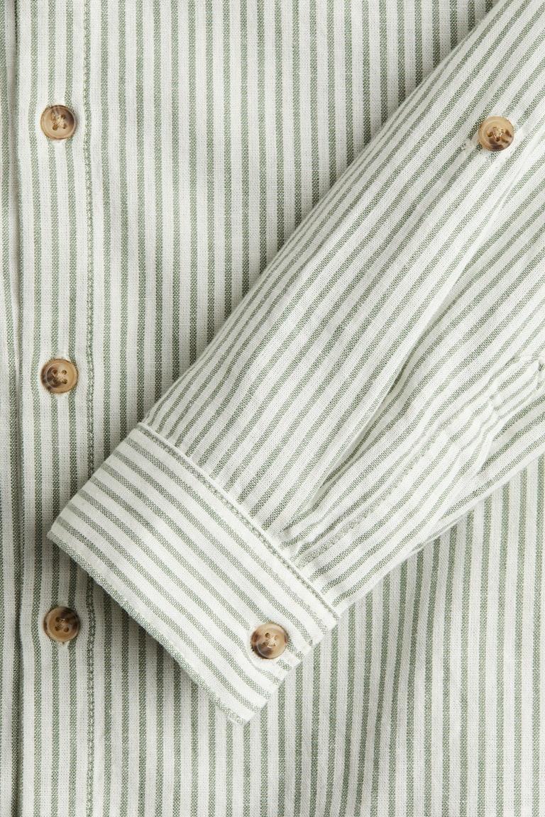 H&M Camisa Mao En Mezcla De Lino - Azul Marino - NIÑOS